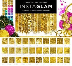 极品AI色板－120余种金箔纹理样式：Gold Style Illustrator + InstaGlam